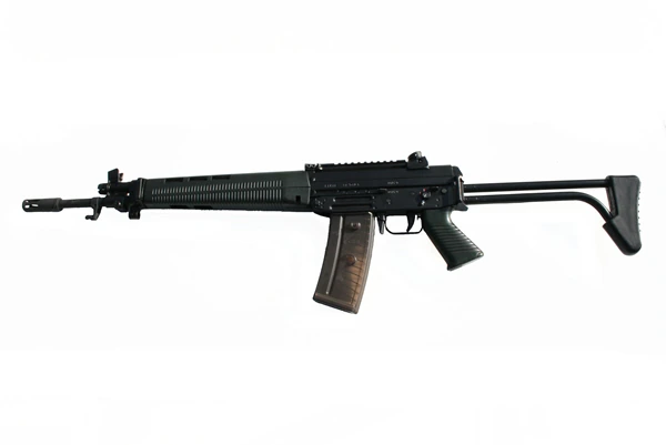 A SIG SG 540-1 rifle with folding stock, produced in Chile
