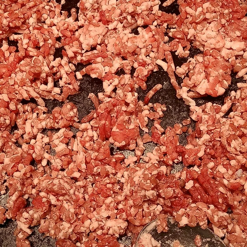 Close-up of raw pork mince