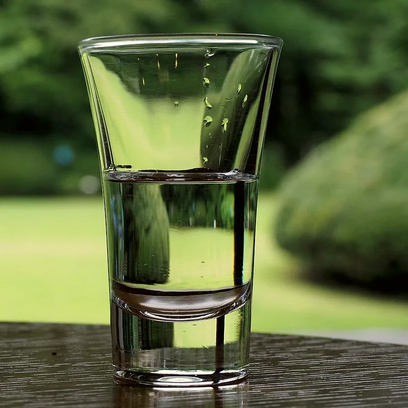 A clear glass of sake