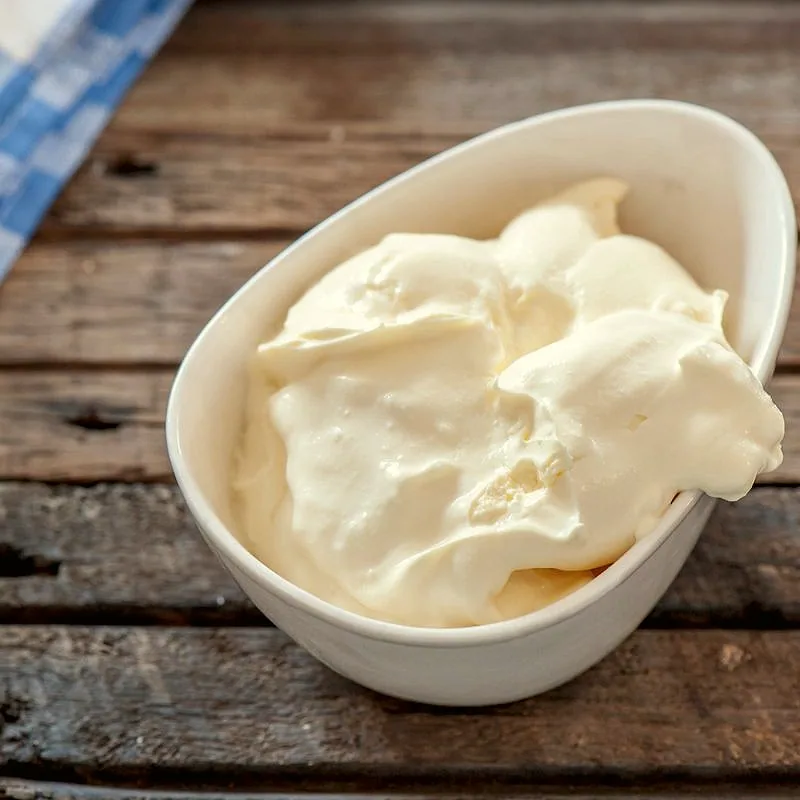 Soured cream in a bowl