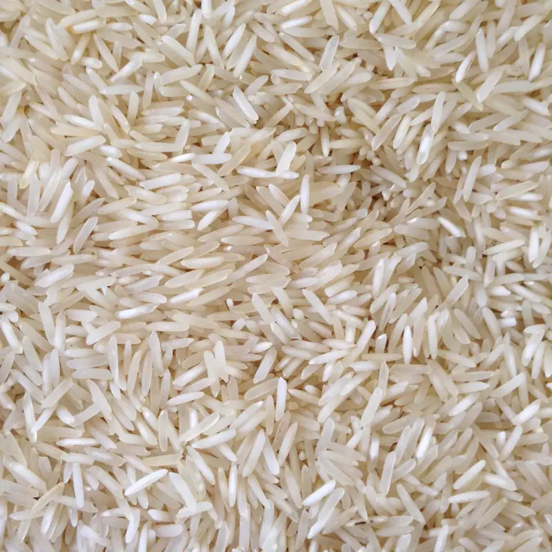 A close-up mass of uncooked white long-grain rice