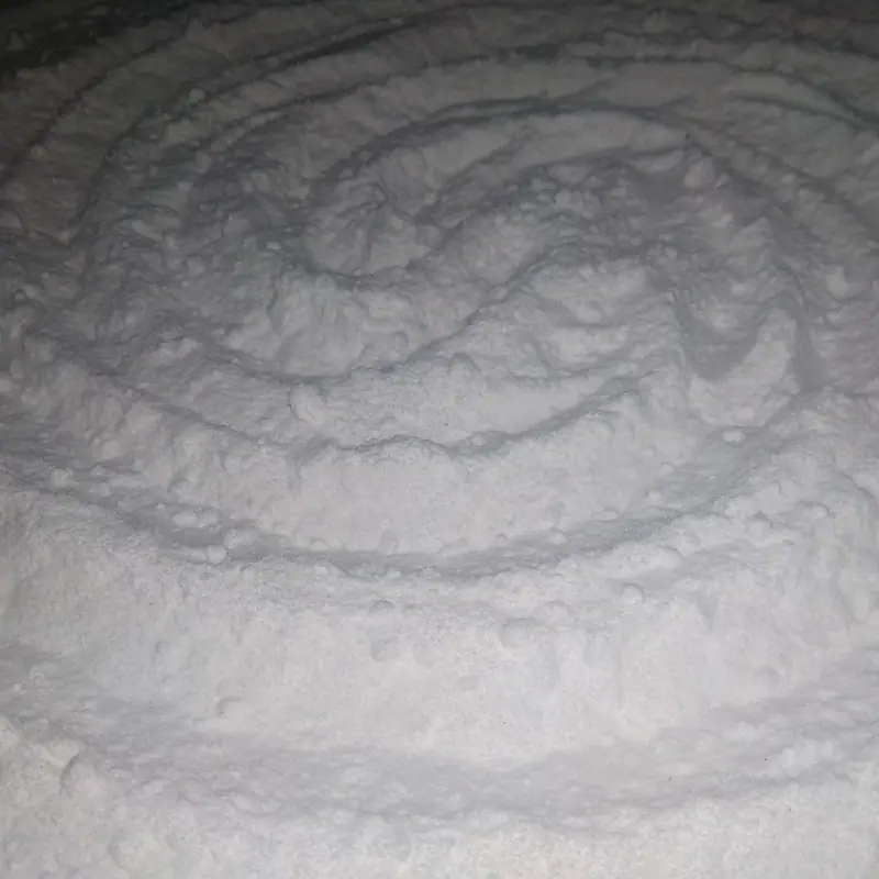 A close-up of fine white rice flour powder
