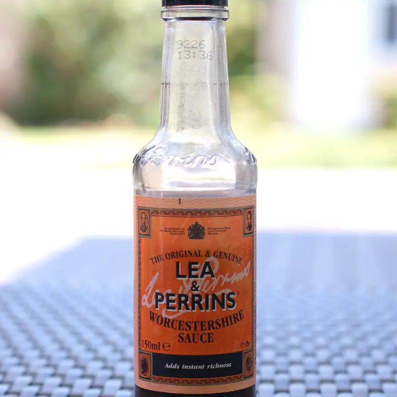 A bottle of Lea & Perrins Worcestershire sauce